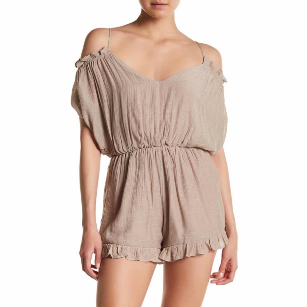 Cold Shoulder Ruffle Edge Romper - Picture 7 of 7